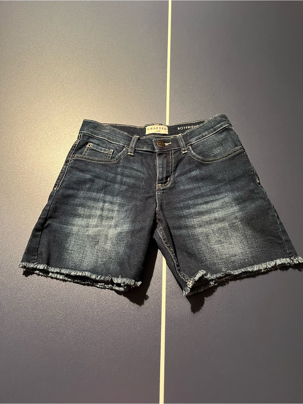 Lee Boyfriend Denim Shorts - Dark Blue Wash